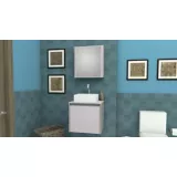 Gabinete de Banheiro sem Cuba 50cm Poti Nude Damasco Cozimax
