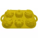 Forma para Cupcake Diversas de Silicone 20,4x11x2cm Amarelo