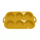 Forma para Cupcake Redonda de Silicone Amarelo