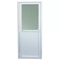 Porta Lambri e Meio Vidro PVC Branco Direita 216x70x6cm Itec