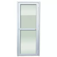 Porta com 2 Vidros PVC Branco Esquerda 216x80x6cm Itec