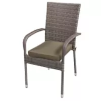 Cadeira Porto Rattan de Alumínio Marrom Just Home Collection