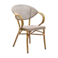 Cadeira Milano de Alumínio Look Bambú Marrom