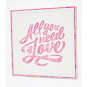 Tela All You Need Is Love 28x1,5x28cm Rosa