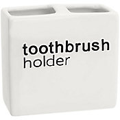 Porta Escova de Dente em Cermica Nordic Branco Just Home Collection
