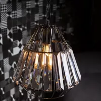 Luminária Pendente de Metal e Vidro Terni 1 Lâmpada E27 60W Prata Cromado