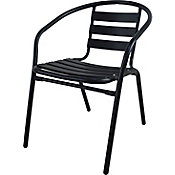 Cadeira Slat de Alumnio e Metal Preto 73x59x53cm Just Home Collection
