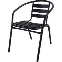 Cadeira Slat de Alumínio e Metal Preto 73x59x53cm Just Home Collection