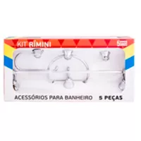 Kit Rimini com 5 Peças Cromado e Cristal