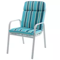 Cadeira Com Almofada Azul e Branco  Just Home Collection