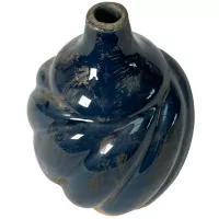 Vaso Cerâmico de Flor B&W Azul 11x15cm Homy