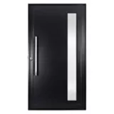 Porta Pivotante e Visor Alumínio Preto Direita 220x120x8,6cm Topsul