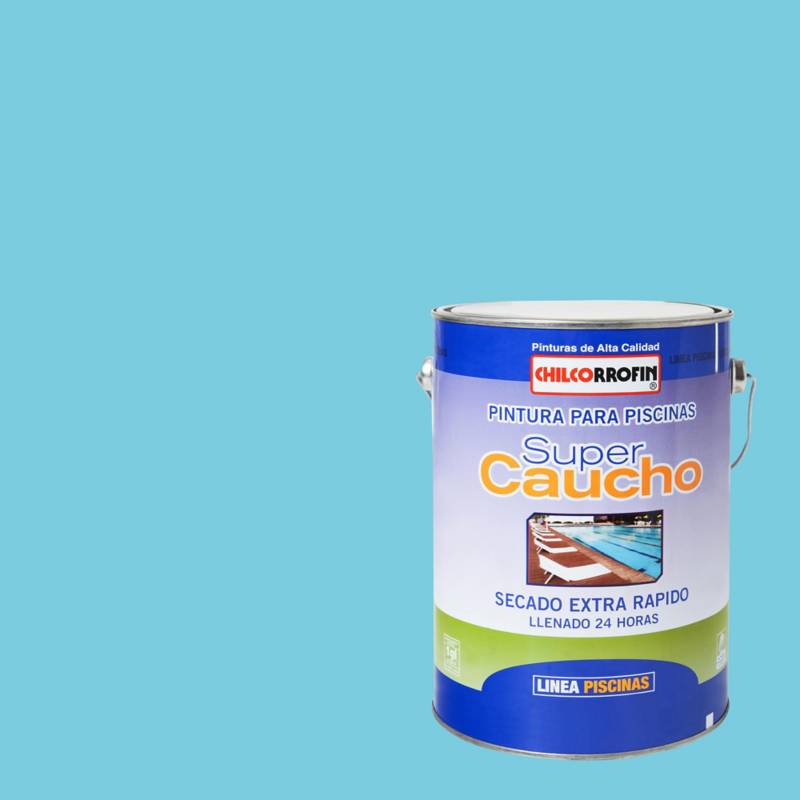 CHILCORROFIN - Pintura Piscina Super Caucho 1 galón Celeste