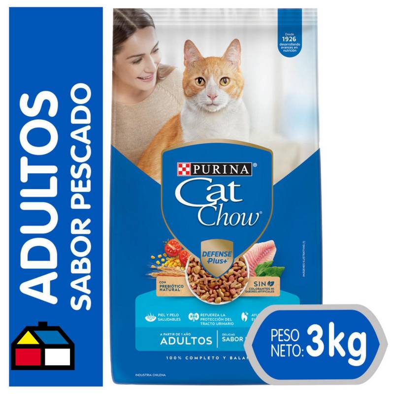 CAT CHOW - Alimento seco para Gato Adulto Pescado 3 kg