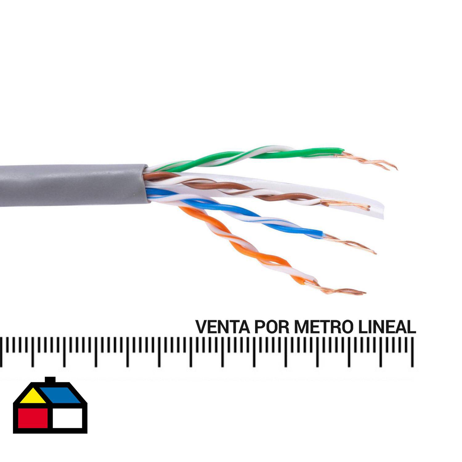 Cable UTP categoría 6 Unifiliar gris metro lineal | Sodimac Chile