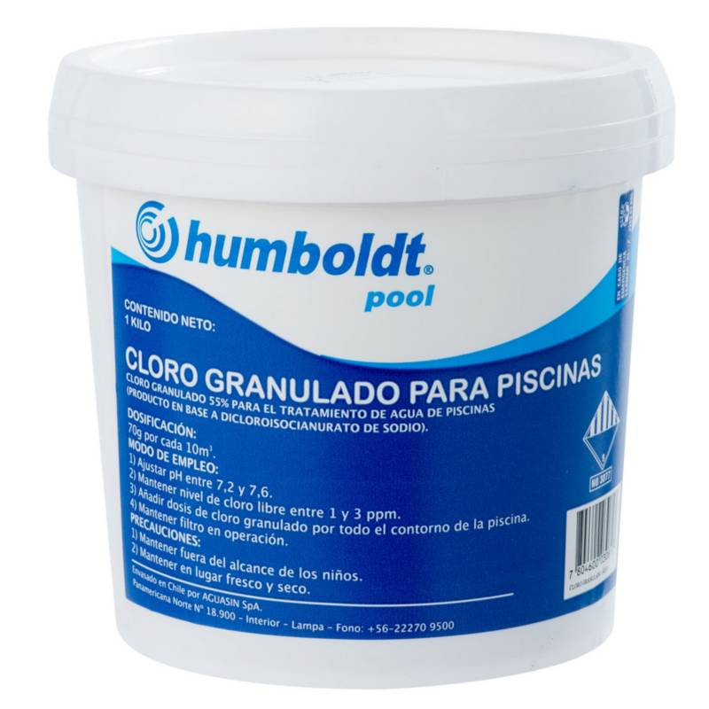 HUMBOLDT - Cloro granulado para piscinas 1 kg frasco