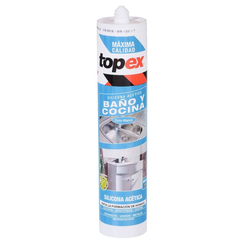 TOPEX - Silicona con fungicida para baño y cocina 300 ml