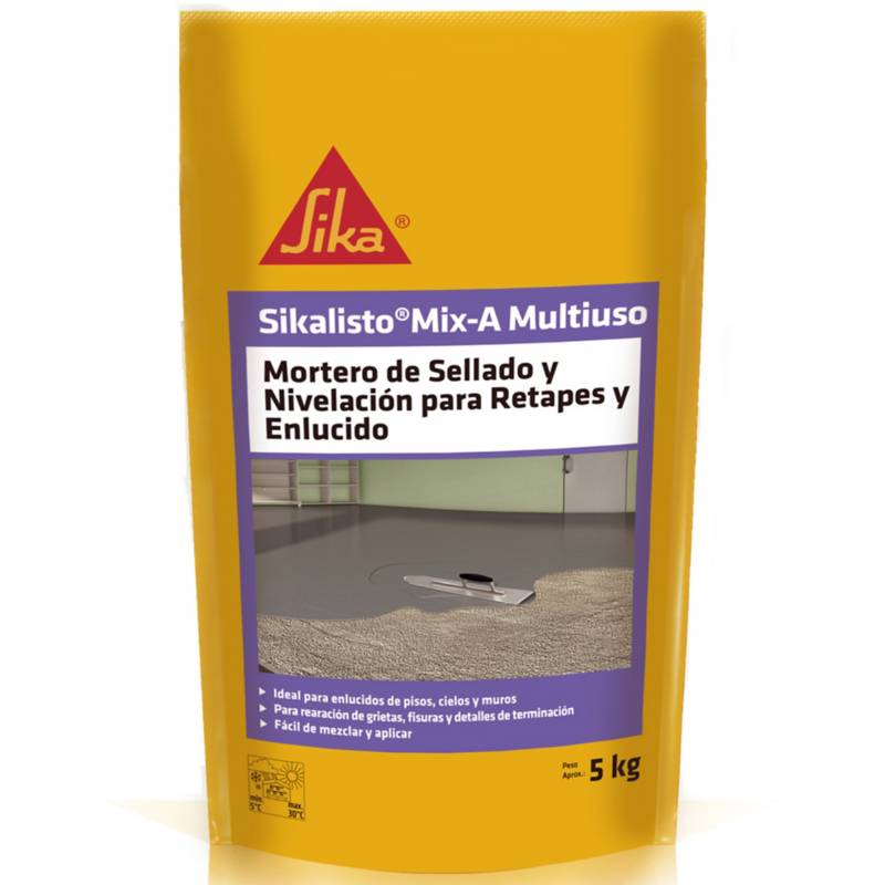 SIKA - Saco 5 kg Sikalisto Mix A Multiuso, Mortero de sellado y nivelación