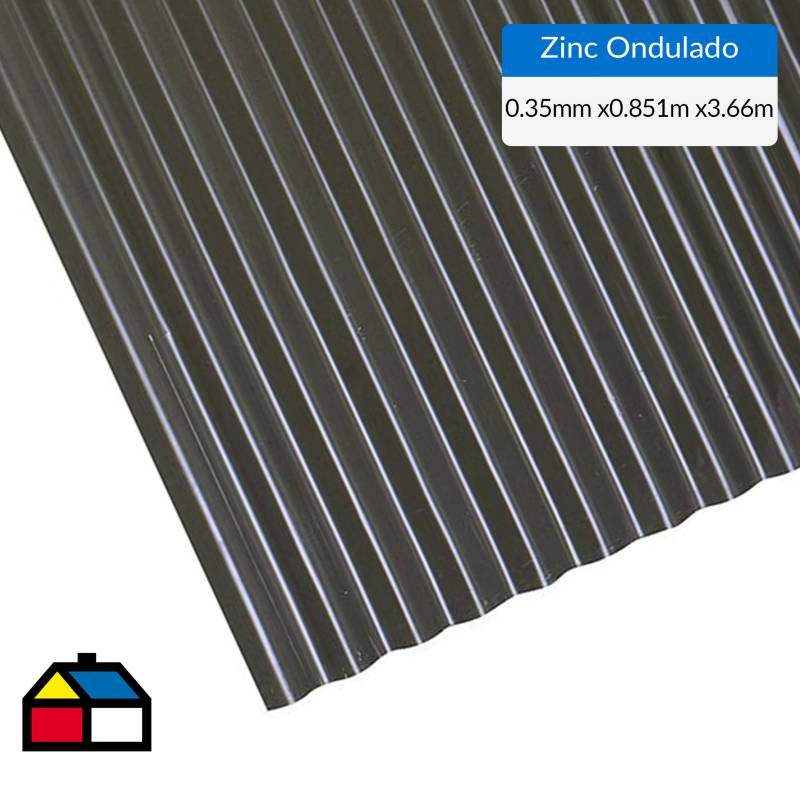 BOLKOW - 0.35 x 851 x 3660 mm, Plancha zinc acanalada prepintada negra