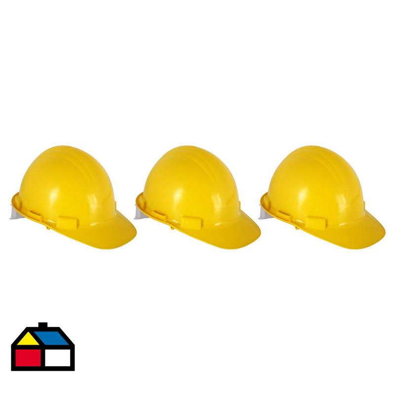LIBUS - Set de cascos de seguridad 3 unidades amarillo