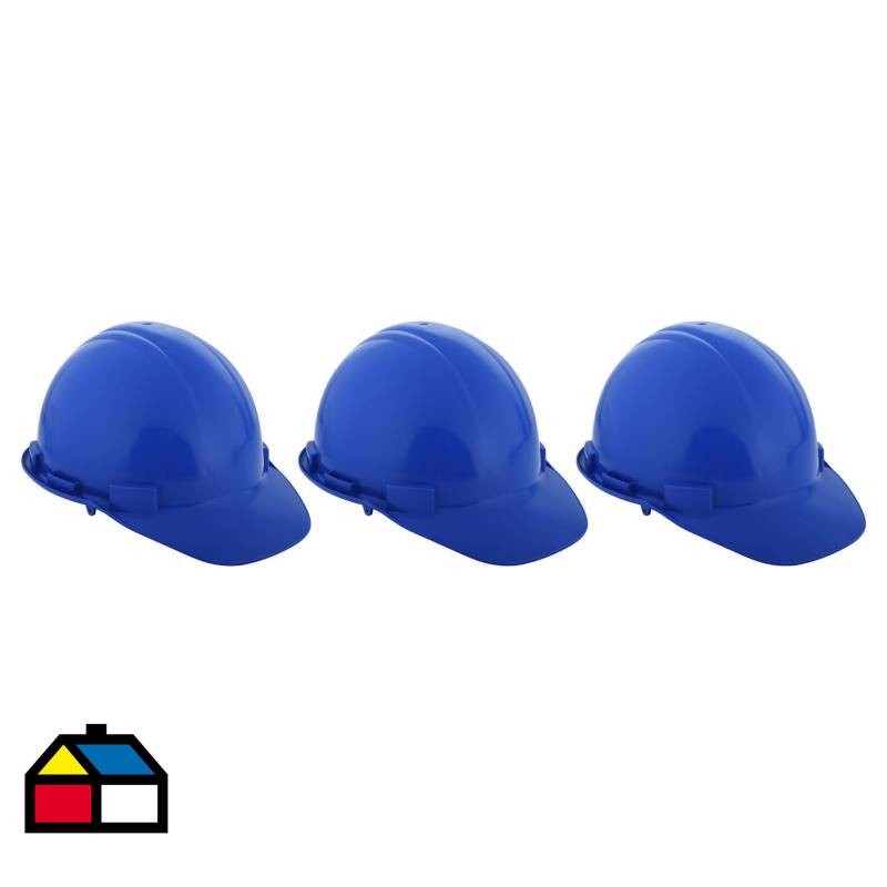LIBUS - Set de cascos de seguridad 3 unidades azul