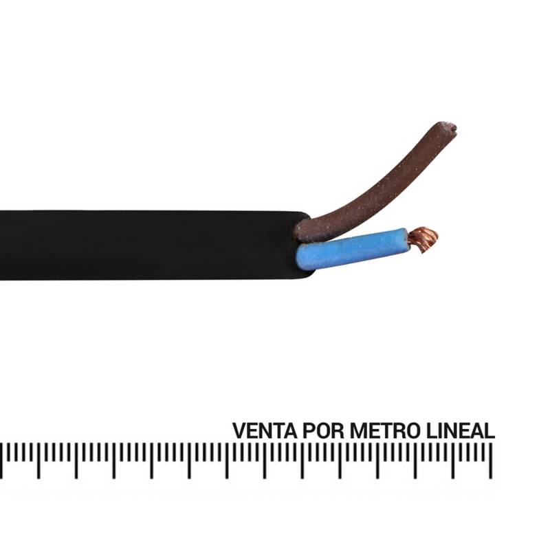 ROIMEX - Cordón 2x0,5 mm por metro lineal, Negro