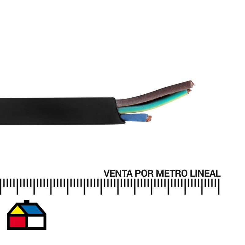 ROIMEX - Cordón 3x0,5 mm por metro lineal, Negro
