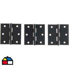 FERROMIR - Pack de 3 bisagras 3 1/2x3 1/2" 3 unidades negro