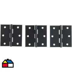 FERROMIR - Pack de 3 bisagras 3 1/2x3 1/2" 3 unidades negro