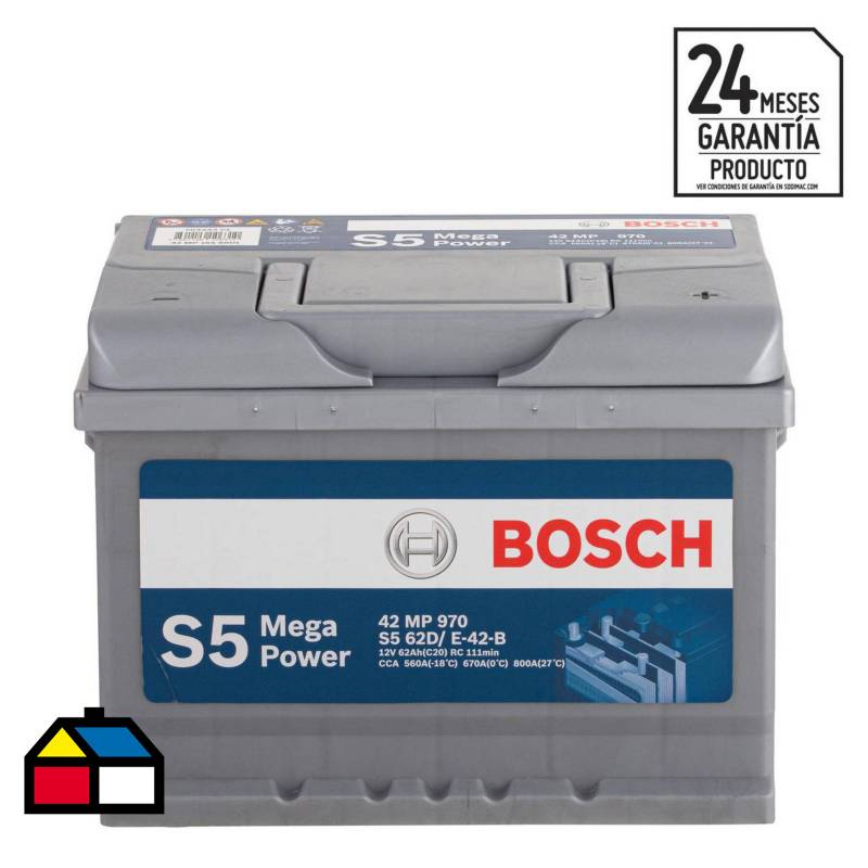 BOSCH - Batería para auto 62 A positivo derecho 560 CCA