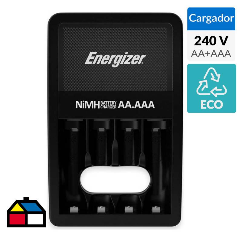 ENERGIZER - Pack de cargador 4 pilas AAA/AA + 2 pilas AA recargables
