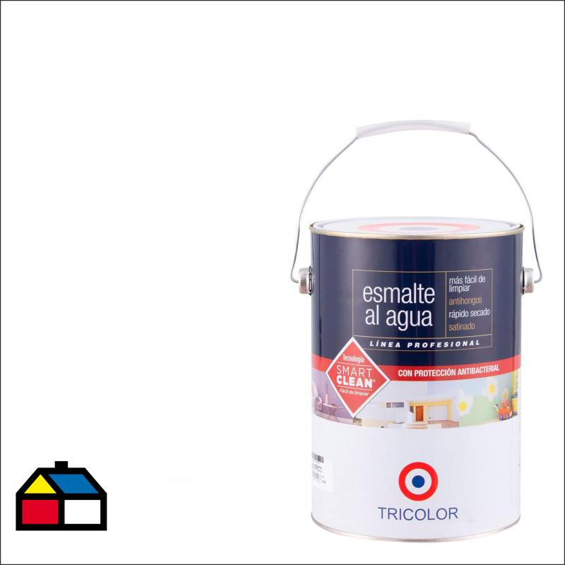 TRICOLOR - Esmalte al agua satinado blanco 1 gl