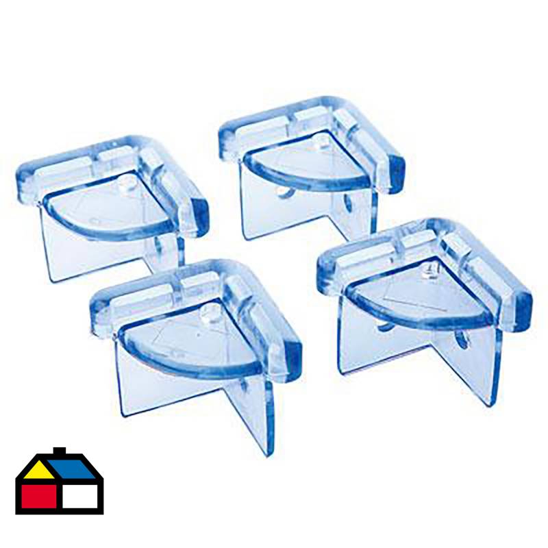 JUST HOME COLLECTION - Tope de esquina plástico 4 piezas Azul