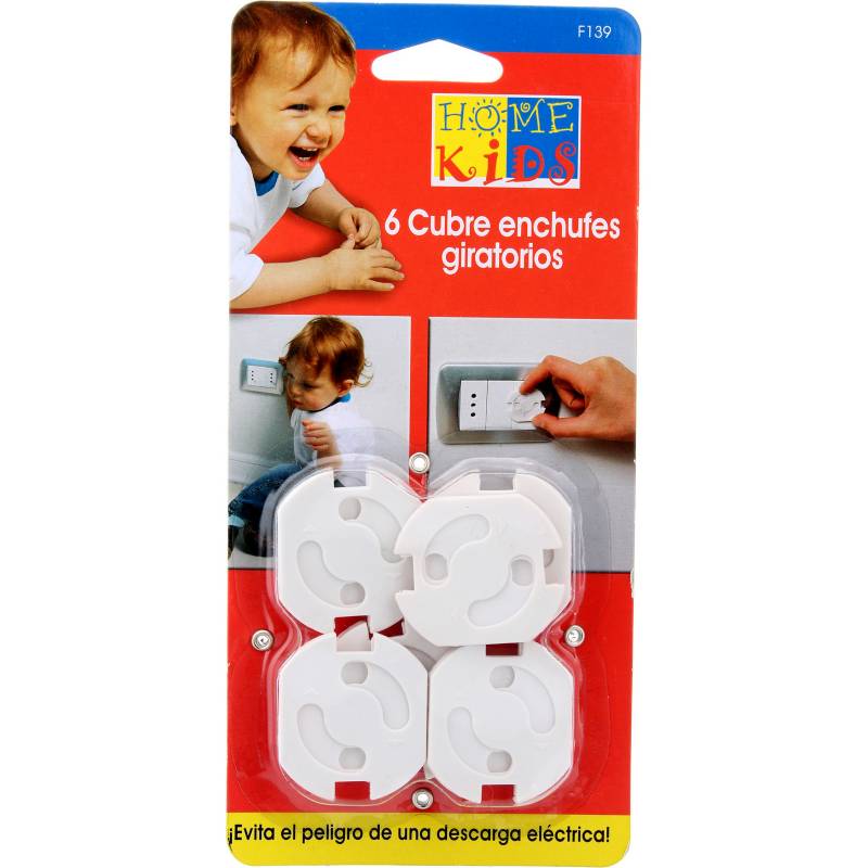 Protector para enchufe para niños plástico 6 unidades Blanco