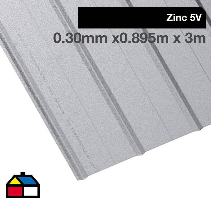 BOLKOW - 0.30 x 895 x 3000 mm Plancha 5V zinc Recubrimiento AZM150
