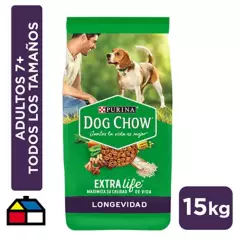 DOG CHOW - Alimento seco para perro senior 15 kg carne y vegetales