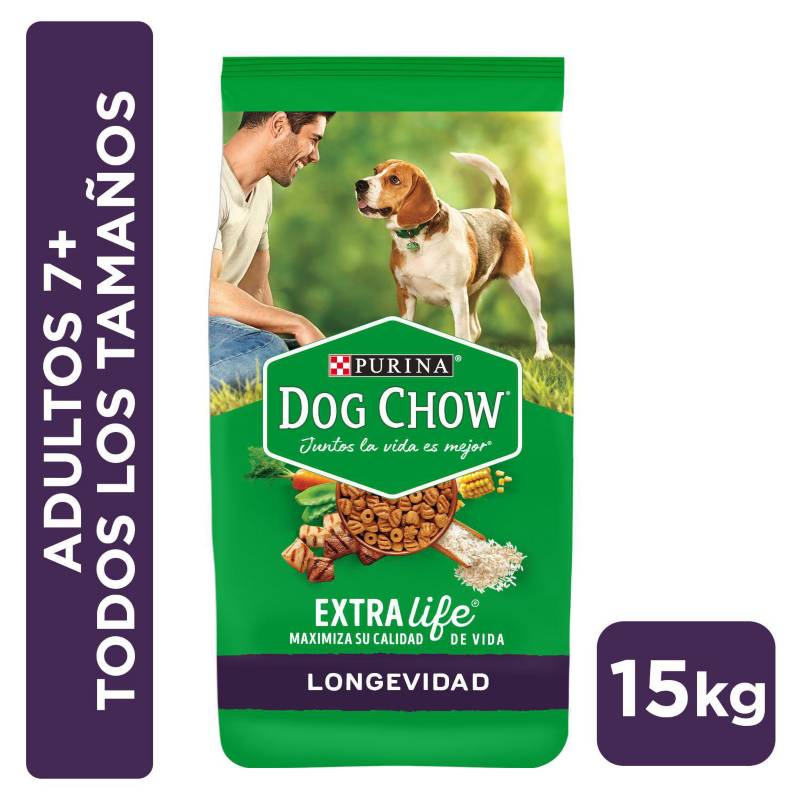 DOG CHOW - Alimento seco para perro senior 15 kg carne y vegetales