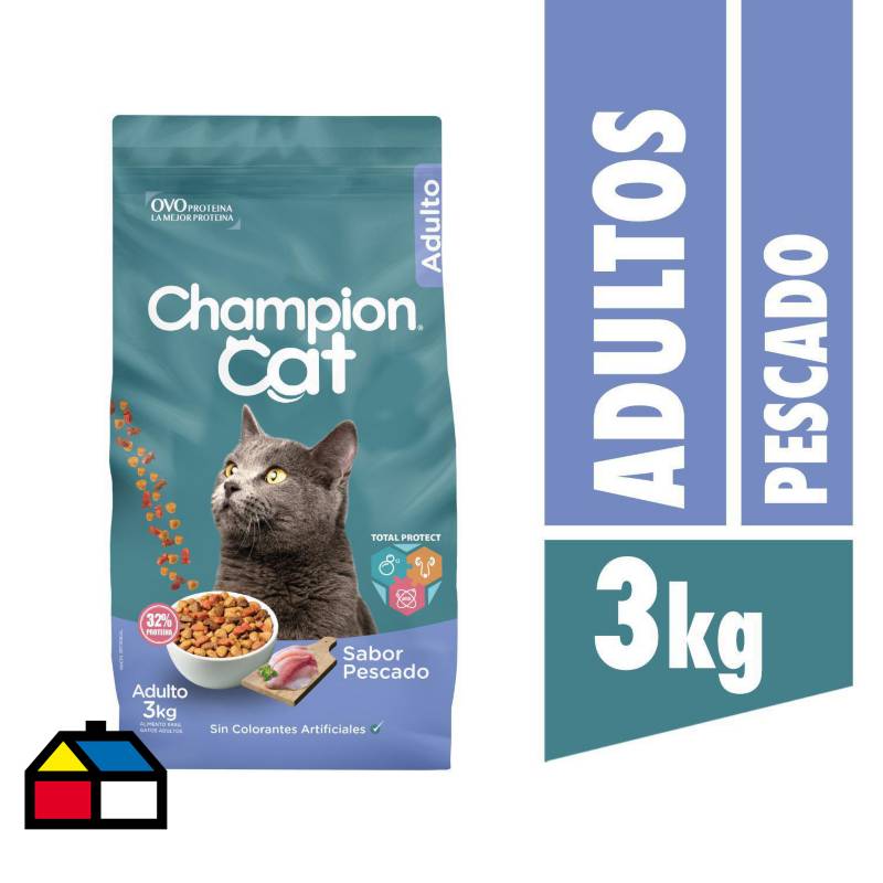 CHAMPION CAT - Alimento seco para gato adulto 3 kg pescado