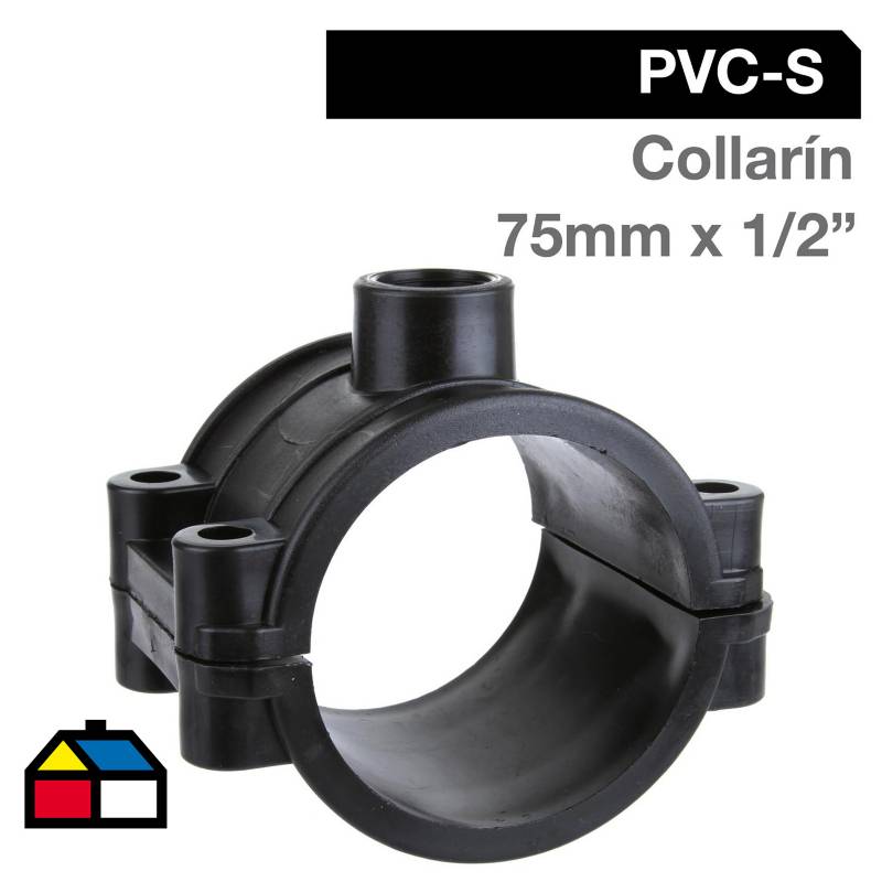 PALAPLAST - Collarín PVC-S 75mm x 1/2" Negro 1u