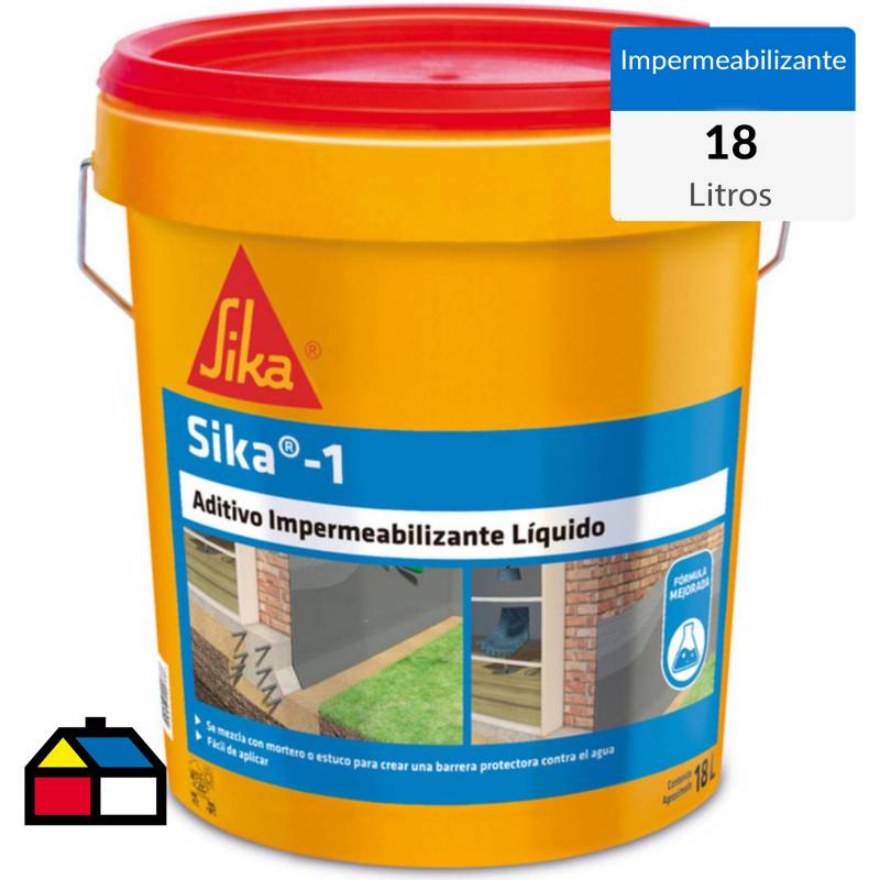 SIKA - Tineta 18 litros Aditivo impermeabilizante fraguado normal Sika 1