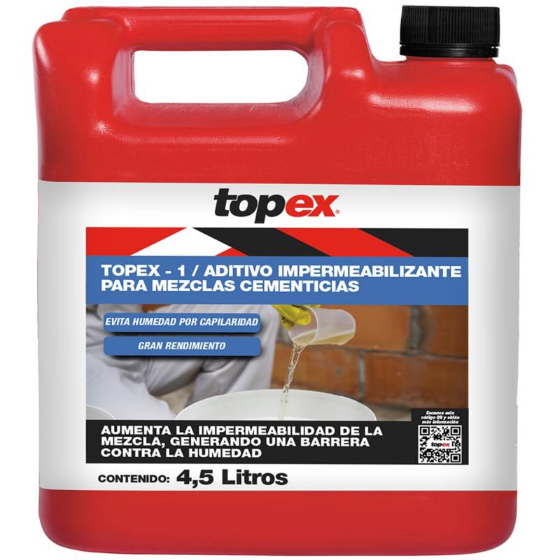 TOPEX - Bidón de 4.5 litros Impermeabilizante para estructuras de hormigón Topex 1