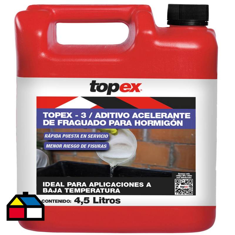 TOPEX - Bidón de 4.5 lt Acelerante controlado de fraguado Topex 3