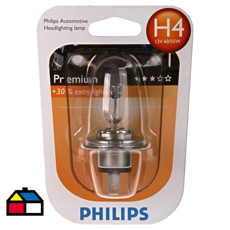 H4 Philips Premium Lámpara Vision +30% 12V 60/55W