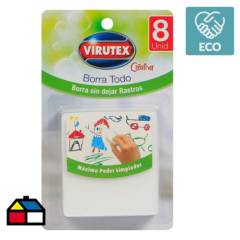 VIRUTEX - Esponja borra todo x8 máximo poder limpiador