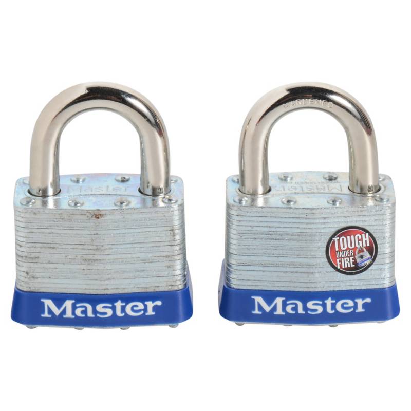 MASTER LOCK - Set de candados 50 mm acero laminado con llaves 2 unidades