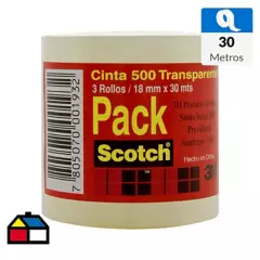SCOTCH - Pack 3 cintas Scotch 18mm x 30mts.