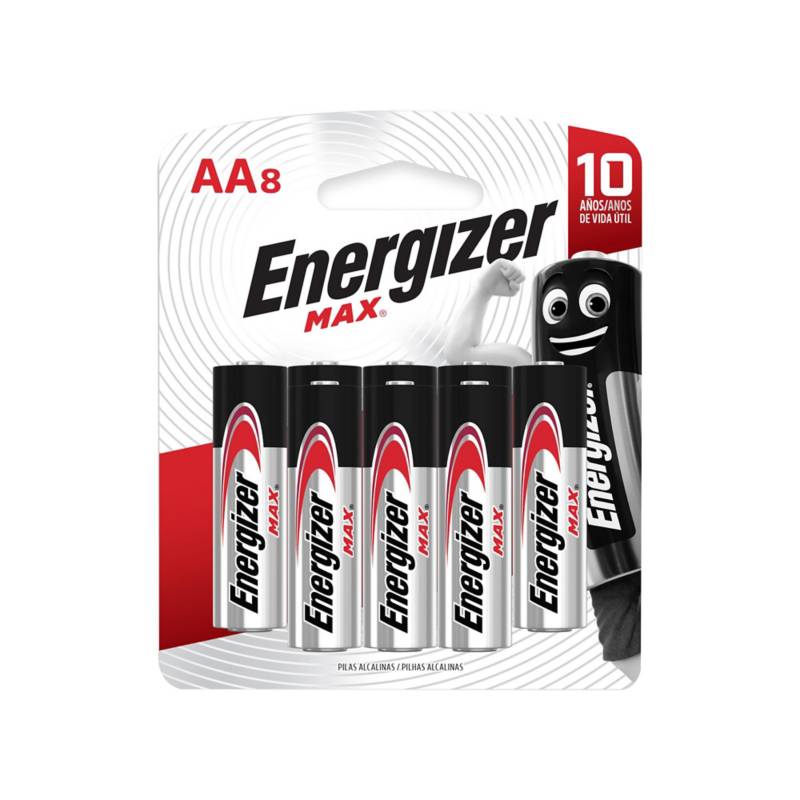 ENERGIZER - Pack de 8 pilas alcalinas AA 1.5V