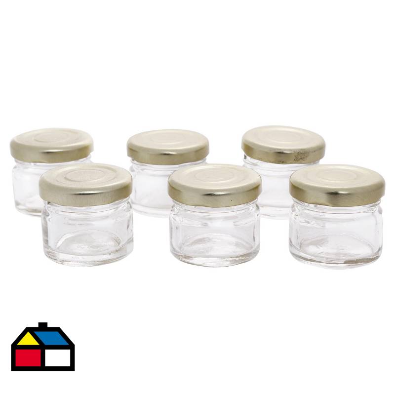 JUST HOME COLLECTION - Set de frascos con tapa 6 unidades vidrio