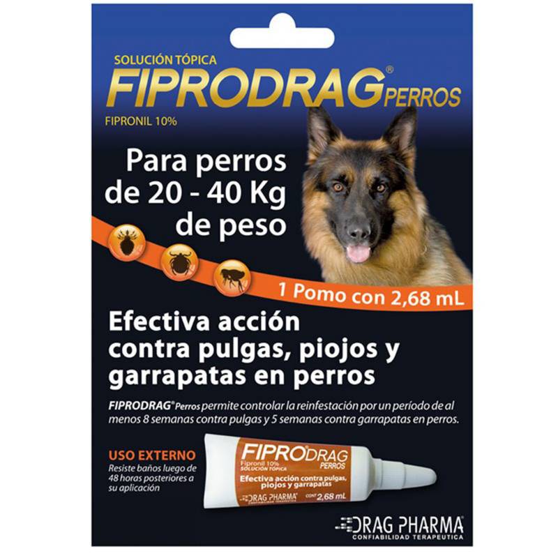 DRAG PHARMA - Pipeta antiparasitaria todo tipo de pelaje 2,68 ml 20/40 kg