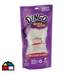 DINGO - Hueso masticable para perro 39 gr con carne y cuero Pequeño